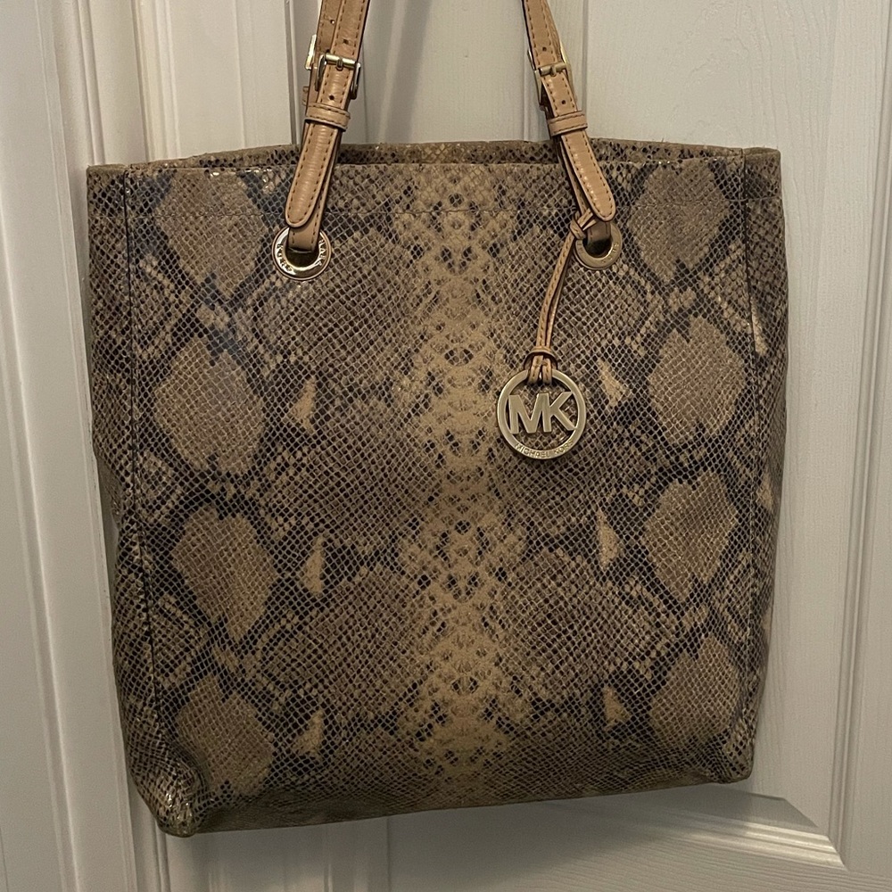 Michael Kors Snakeskin Animal Print Tote Purse